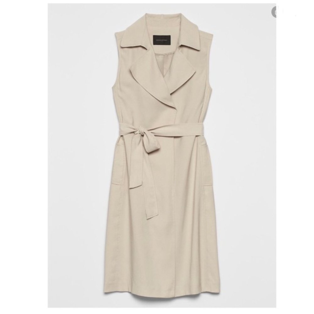 Banana Republic Linen Trench Sleeveless Jacket NWT
